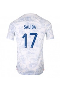 Ranska William Saliba #17 Jalkapallovaatteet Vieraspaita MM-kisat 2022 Lyhythihainen